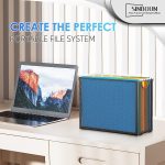 Sinboun Hanging File Organizer Letter-Size File Holder Filing Box Includes 5 Hanging Folders - Metal Mesh Magazine Book Letter Storage Cabinets File Cart for Office Home School, No Assembly Required - Image 5